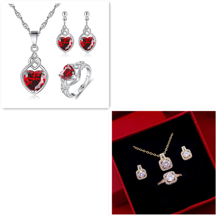 Fashion Jewelry Set Zircon Gem Pendant