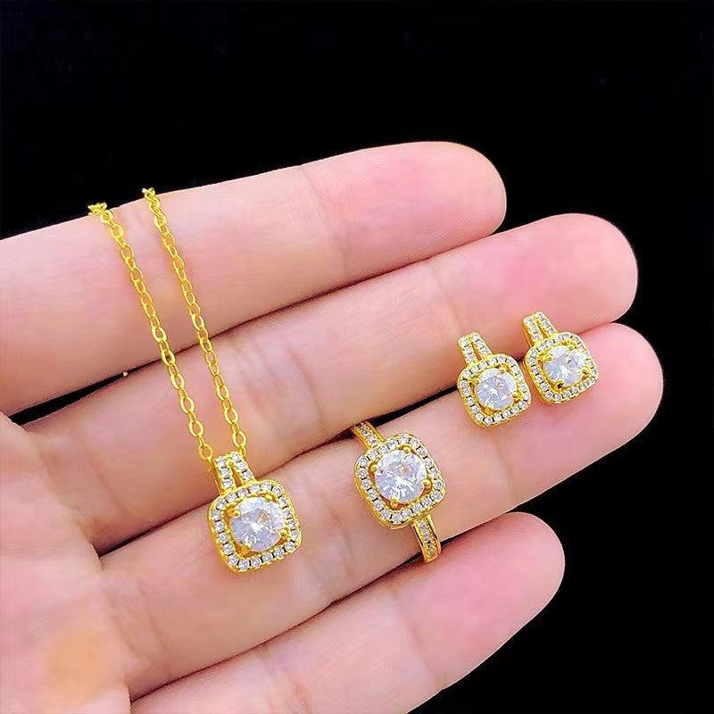 Fashion Jewelry Set Zircon Gem Pendant