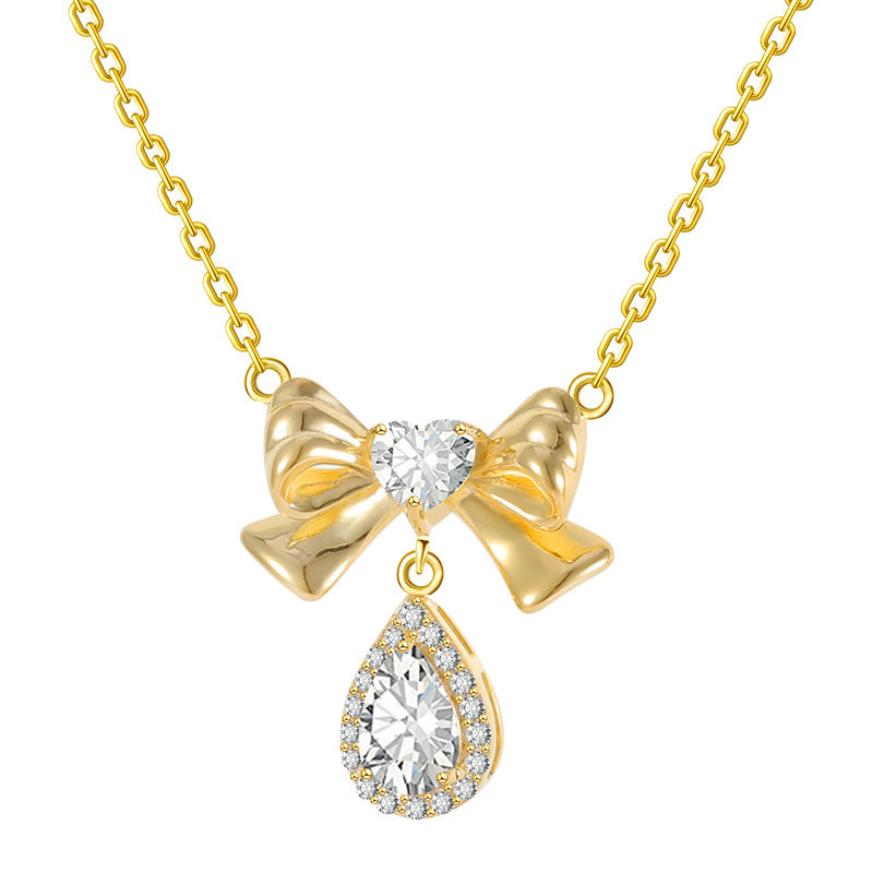 S925 Bow Necklace Design Simple Jewelry
