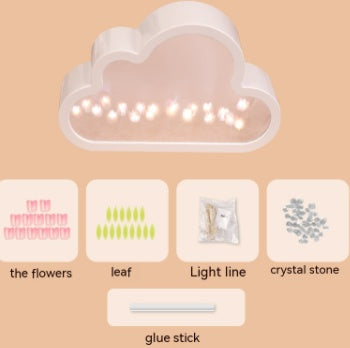 Handmade DIY Cloud Tulip Mirror Small Night Light